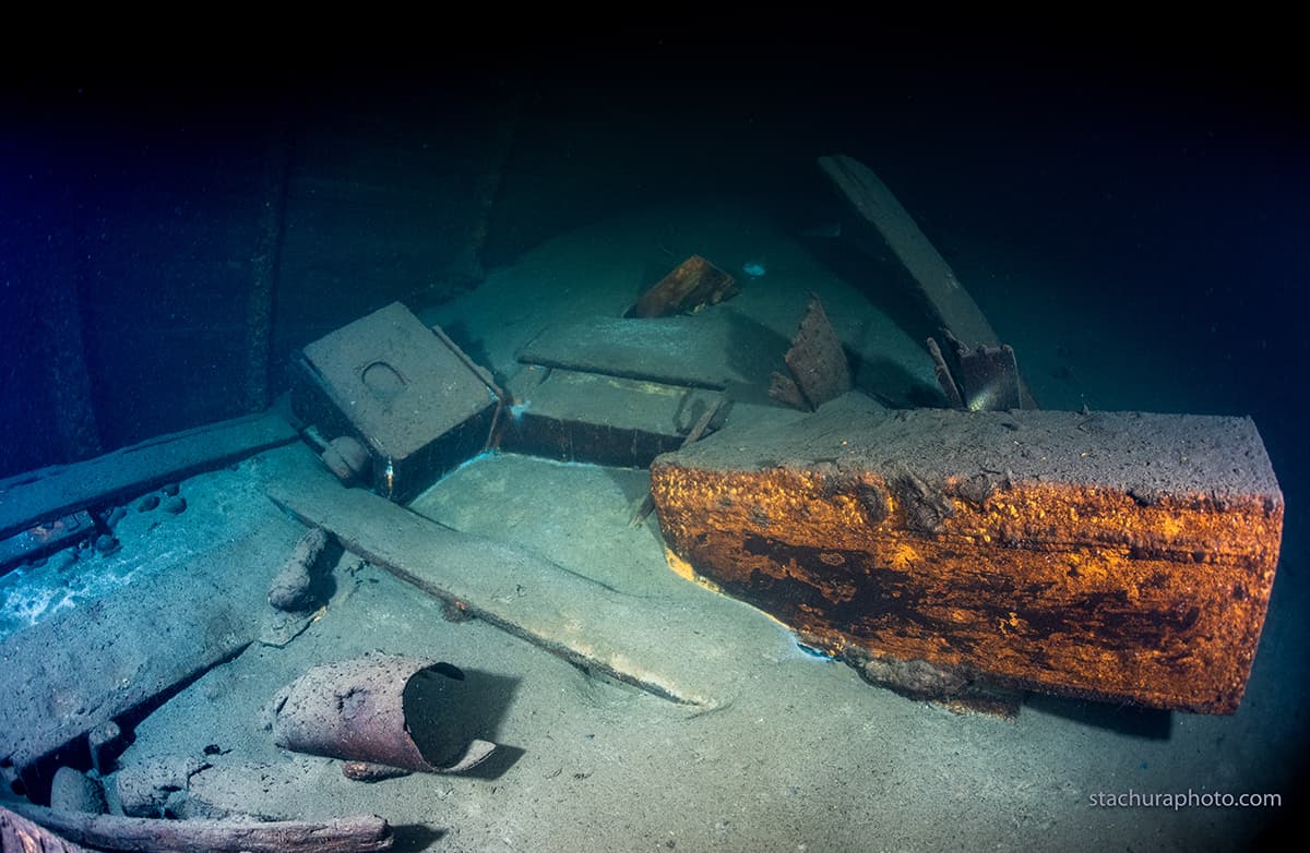 Research continues on the Karlsruhe shipwreck 1 Crates and chests on the Karlsuhe