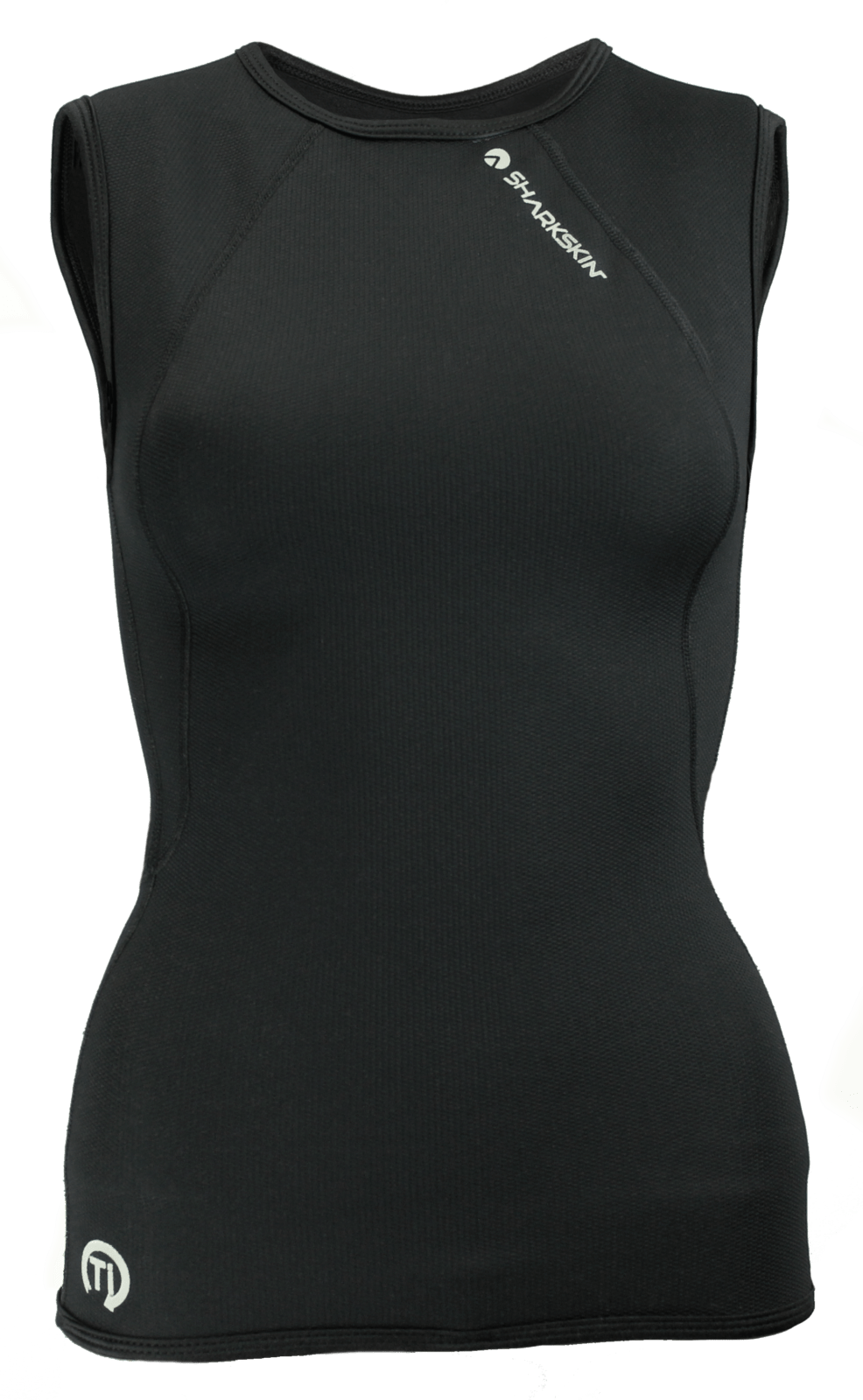 Sharkskin Chillproof Womens Top Sleeveless Titanium With Back Neck-