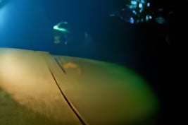 Close-up view of decking on the Graf Zeppelin aircraft carrier wreck during a deep dive expedition