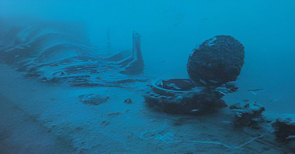 Underwater of the hatch of the HMS Perseus wreck - pictures by Kostas Thoctarides