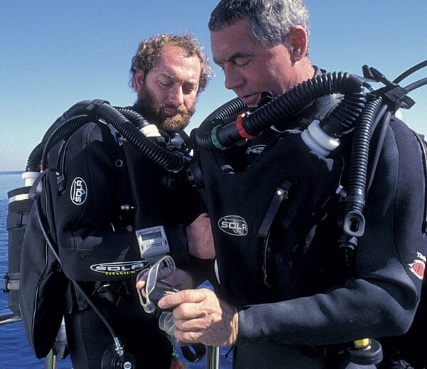 Peter Readey and John Beaumont with early Prisms