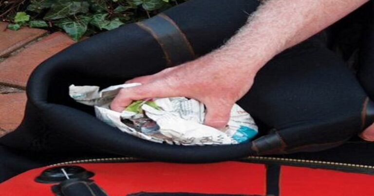 Stuffing boots with newspaper helps to get moisture out.