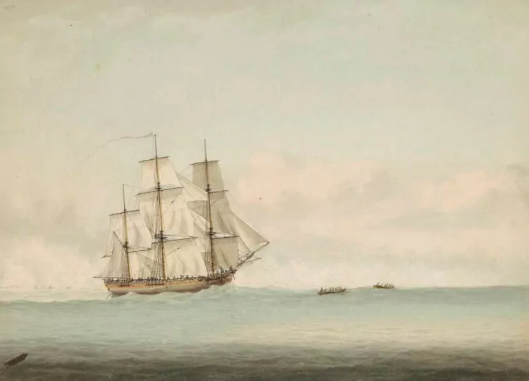 HMB Endeavour intorno al 1794 di Samuel Adkins