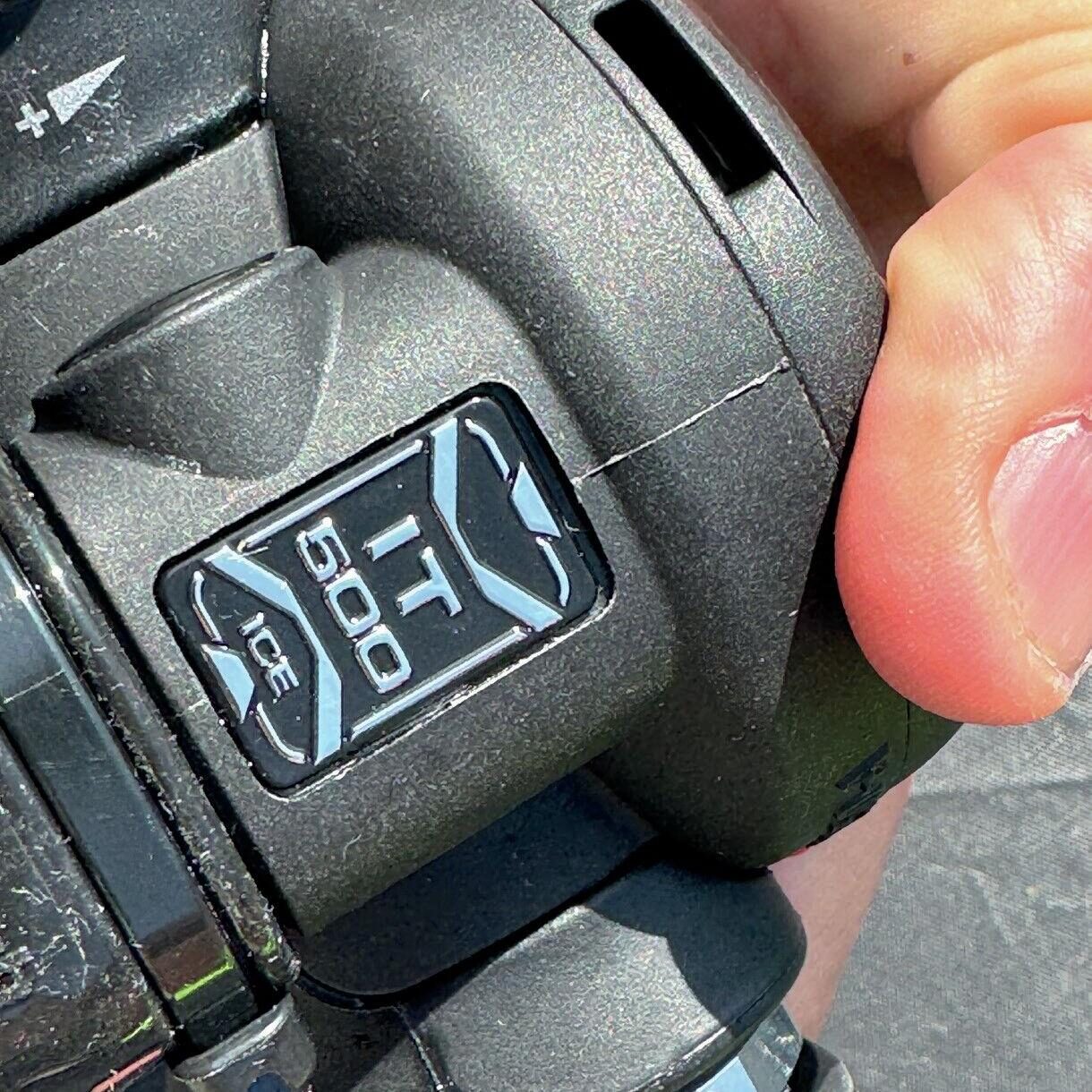 Seac IT 500 Ice regulator top view displaying steel surround and branded badge detailing.