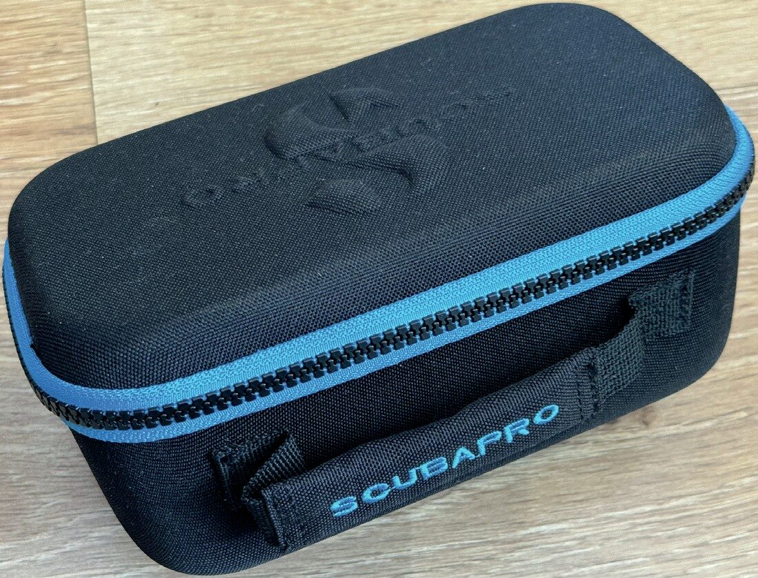 Scubapro Luna 2.0 AI dive computer soft protective case with zipped closure and internal padding.
