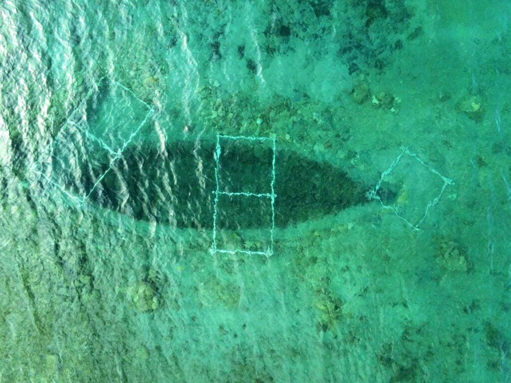 Divers finally clear exceptional Roman shipwreck 1 The wreck from above (R Scholz, ICUA Zadar)