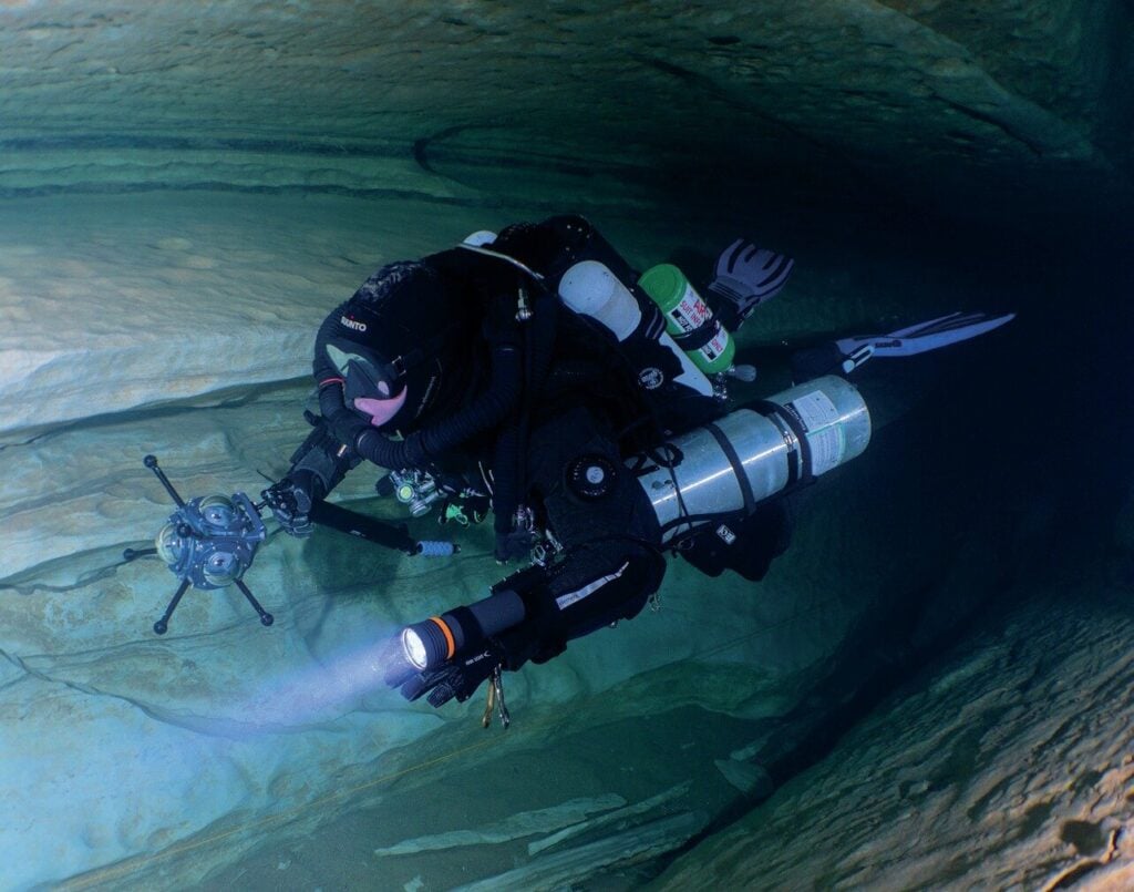 Taking a 360 degree camera for a cave shoot