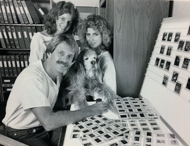 Stephen and family back in the film days with his slides