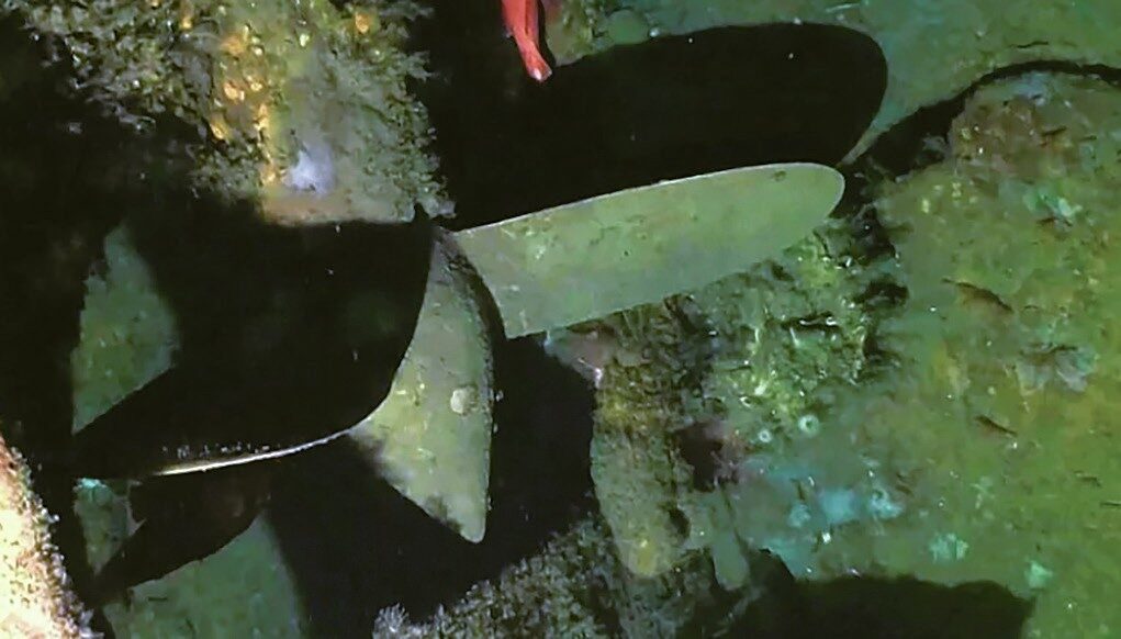 The propellor of the WWI Submarine F-1