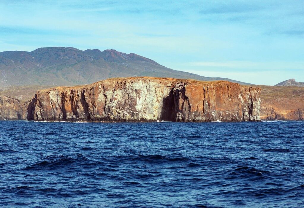 A view of the sparse Socorro Island from the water