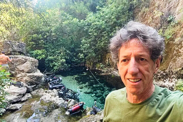 Experienced cave- and technical diver Luca Pedrali