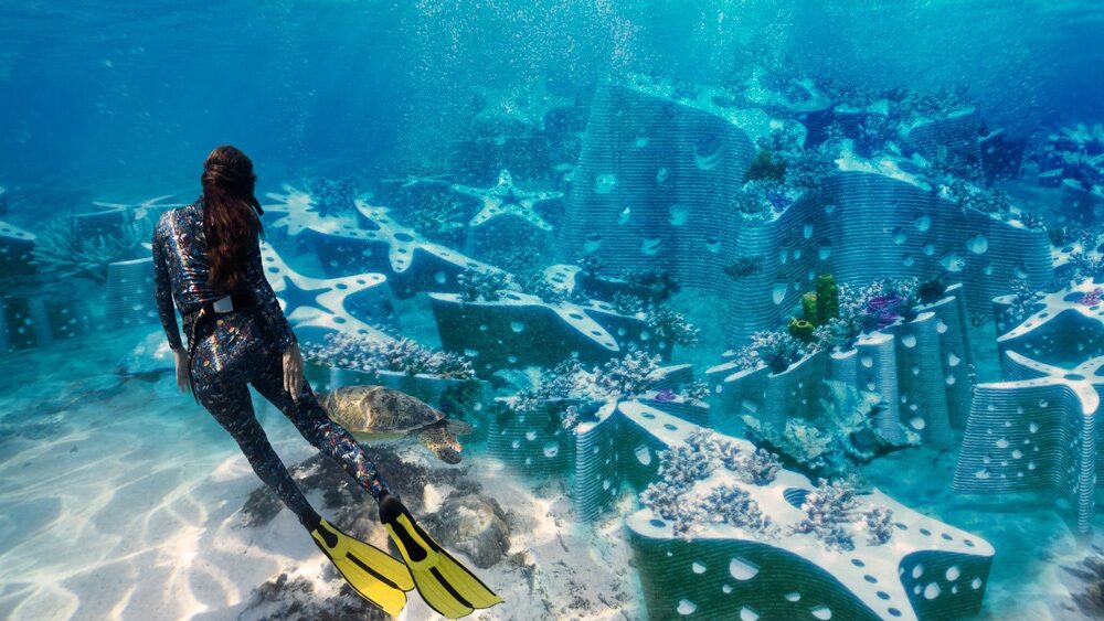 Underwater sculptures emerge in Med and Miami 5 Divers should be able to see Miami Reef Star by Carlos Betancourt and Alberto Latorre even before they land (The ReefLine)