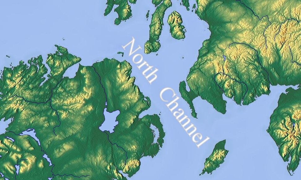 The North Channel (www.maps-for-free.com)
