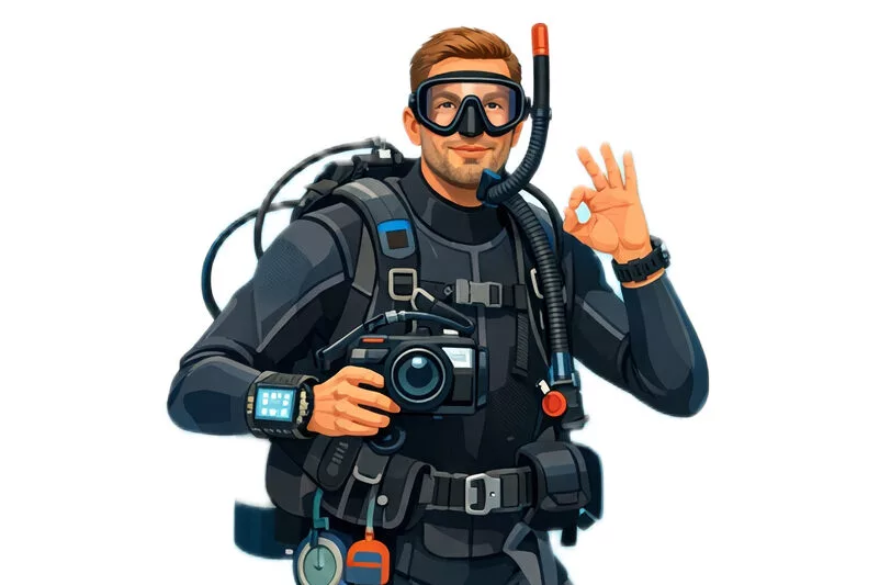 What does AI regard as a typical scuba diver?