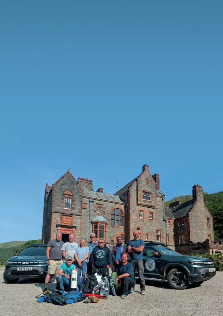 Celtic Dagger Expedition team outside the historic Kinlochmoidart House