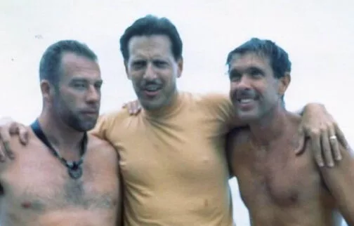 Croft (left) with competition rival Jacques Mayol on the right