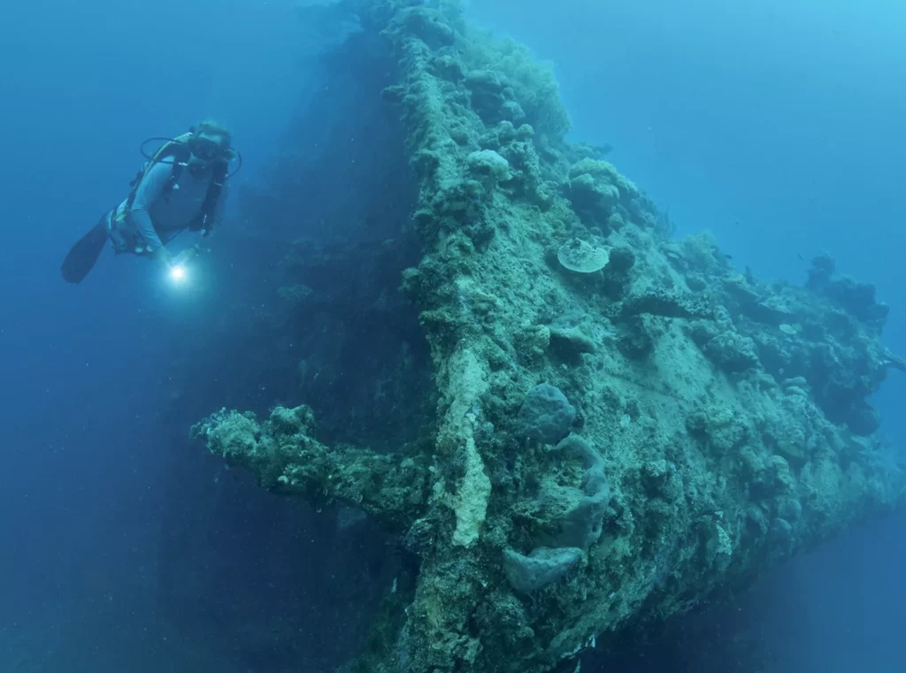 Diver on WWII Wrecks Solomon Islands