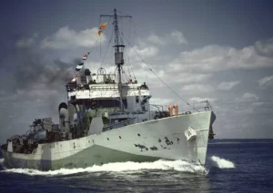 HMCS Regina, one of the three shipwrecks to become UK Controlled Sites (Canadian Navy Heritage)