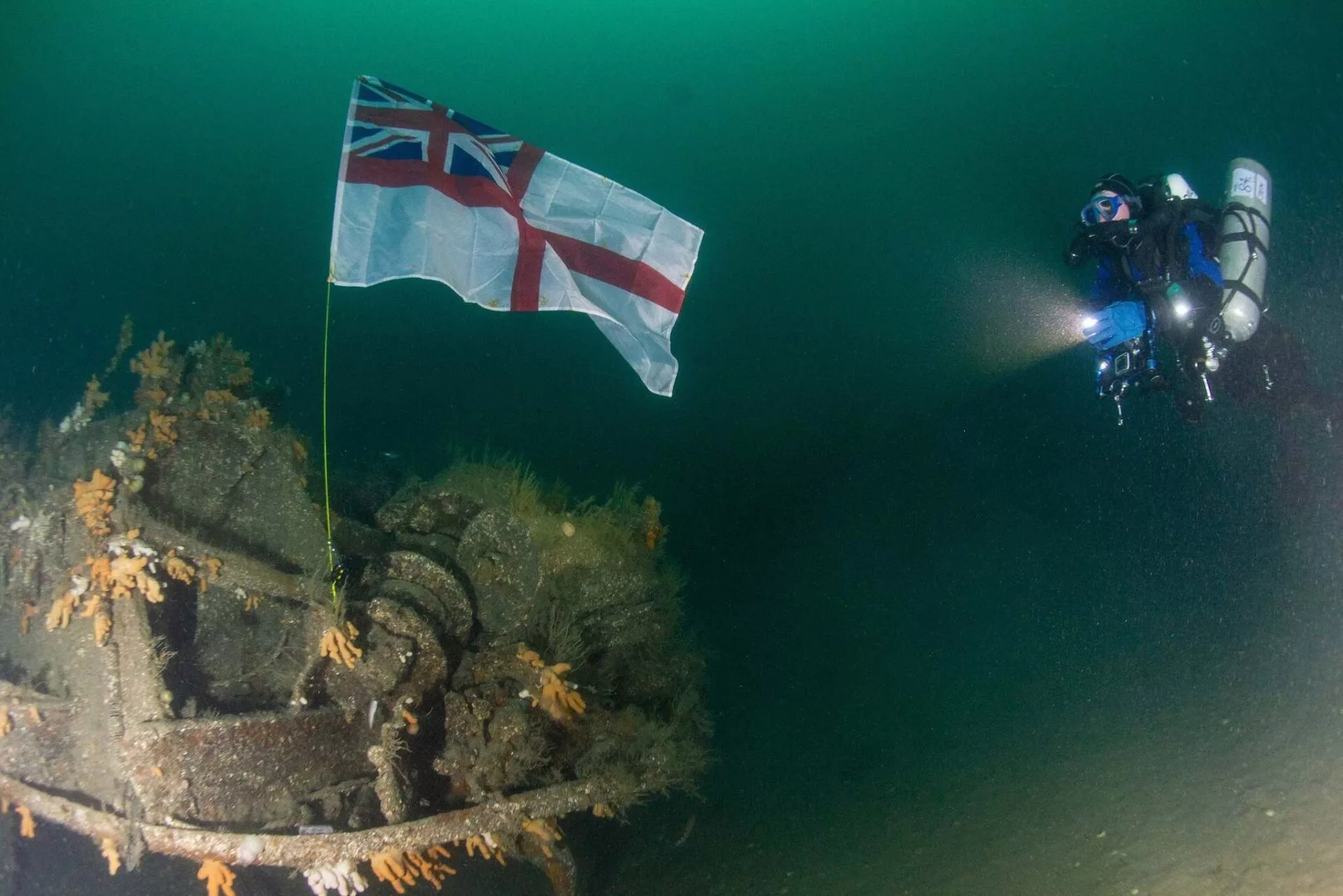 HMS Exmouth 85th anniversary dive to honour the dead Royal Navy