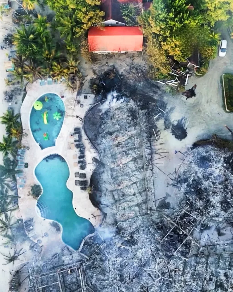 Dive-centre spared in Fantasy Island resort fire 1 Aftermath of the fire (Manfredo Reyes)