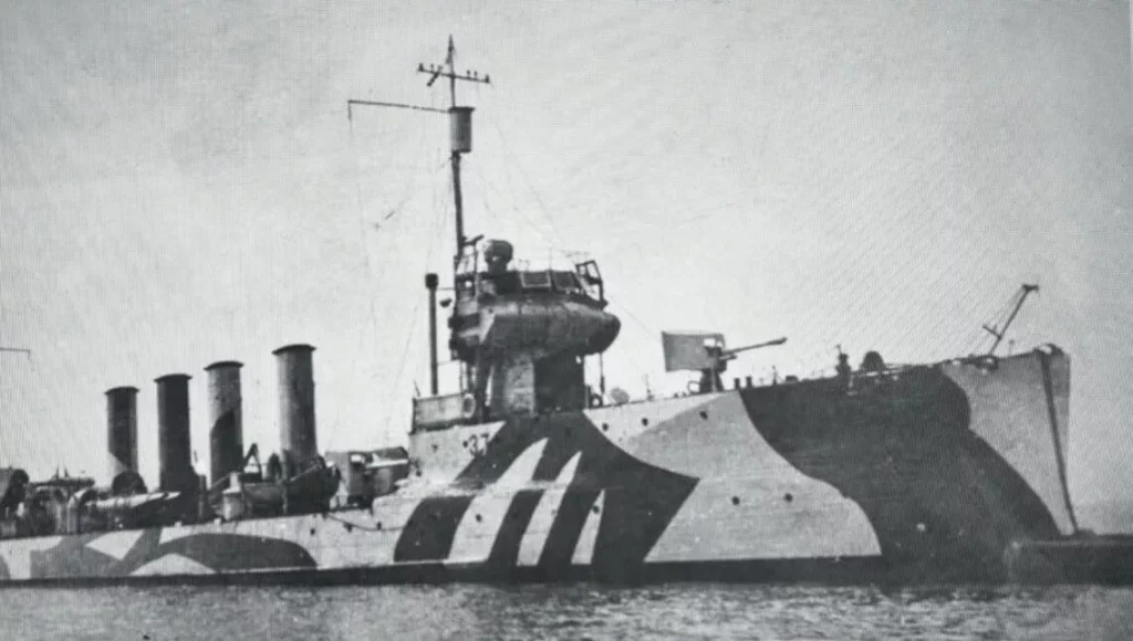 Archive photo of the USS Fanning, the American warship responsible for sinking the U58.