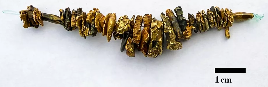 Gold beads and nuggets from the Whydah Gally