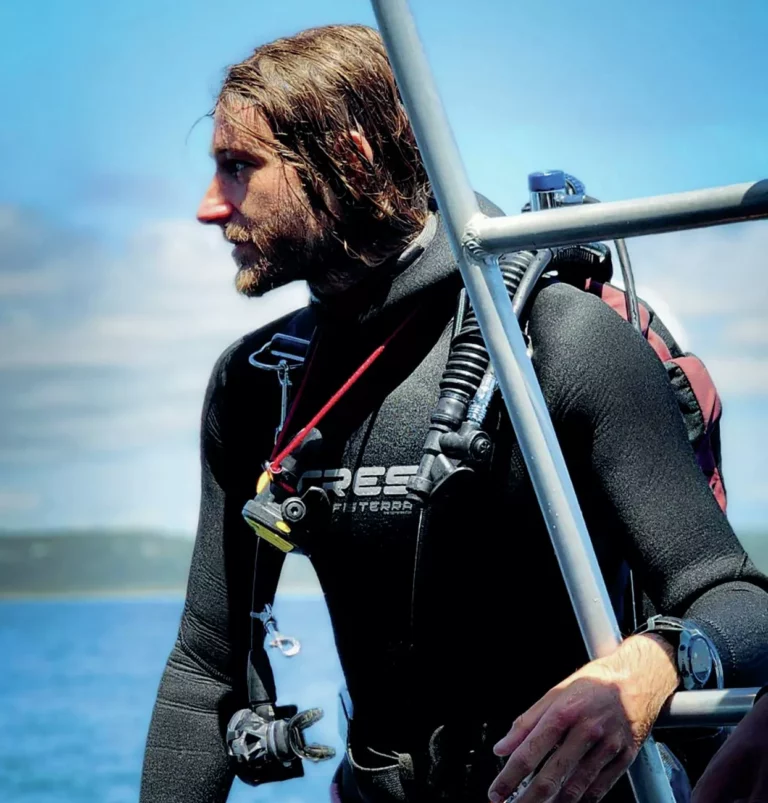 Portrait of Harry Cottrell, the co-founder of Gold Coast Dive Adventures (GCDA) in Queensland, Australia.