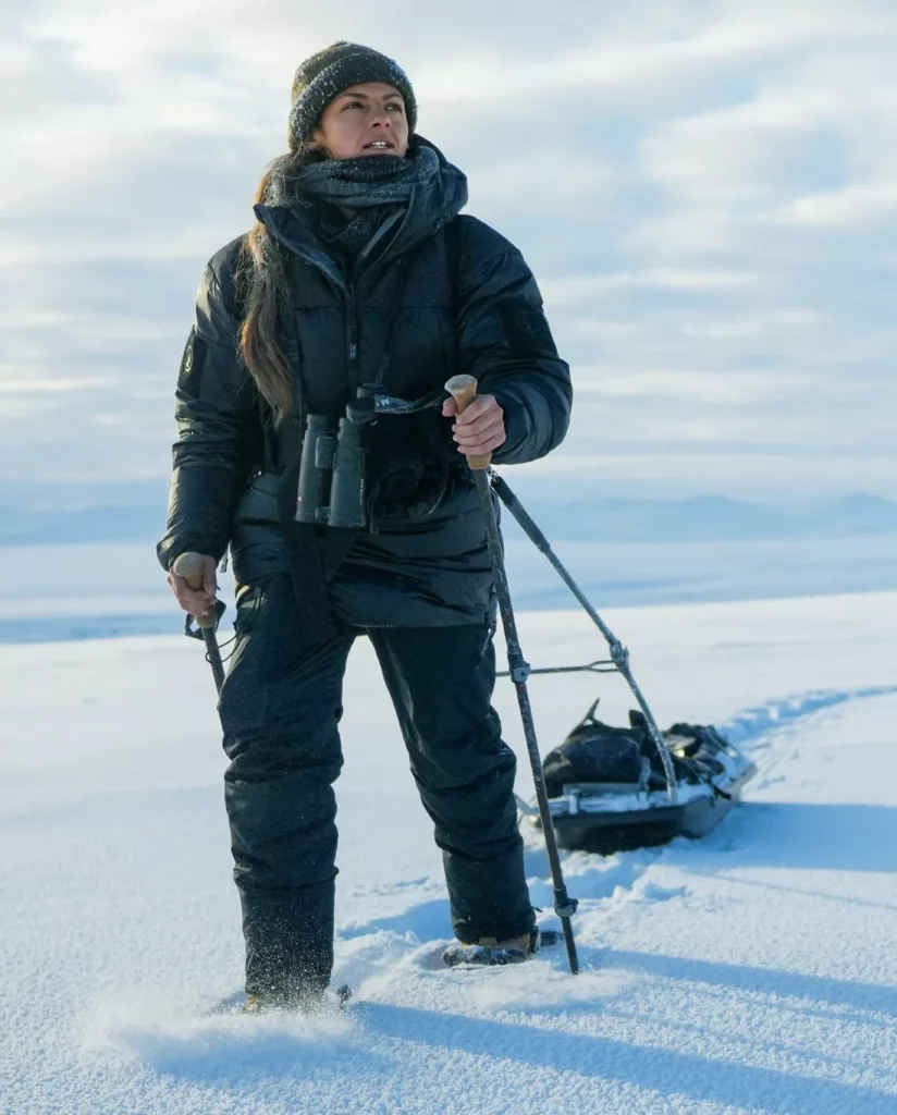 cientist and presenter Lizzie Daly on a wildlife filming expedition in the freezing conditions of the Arctic Circle.