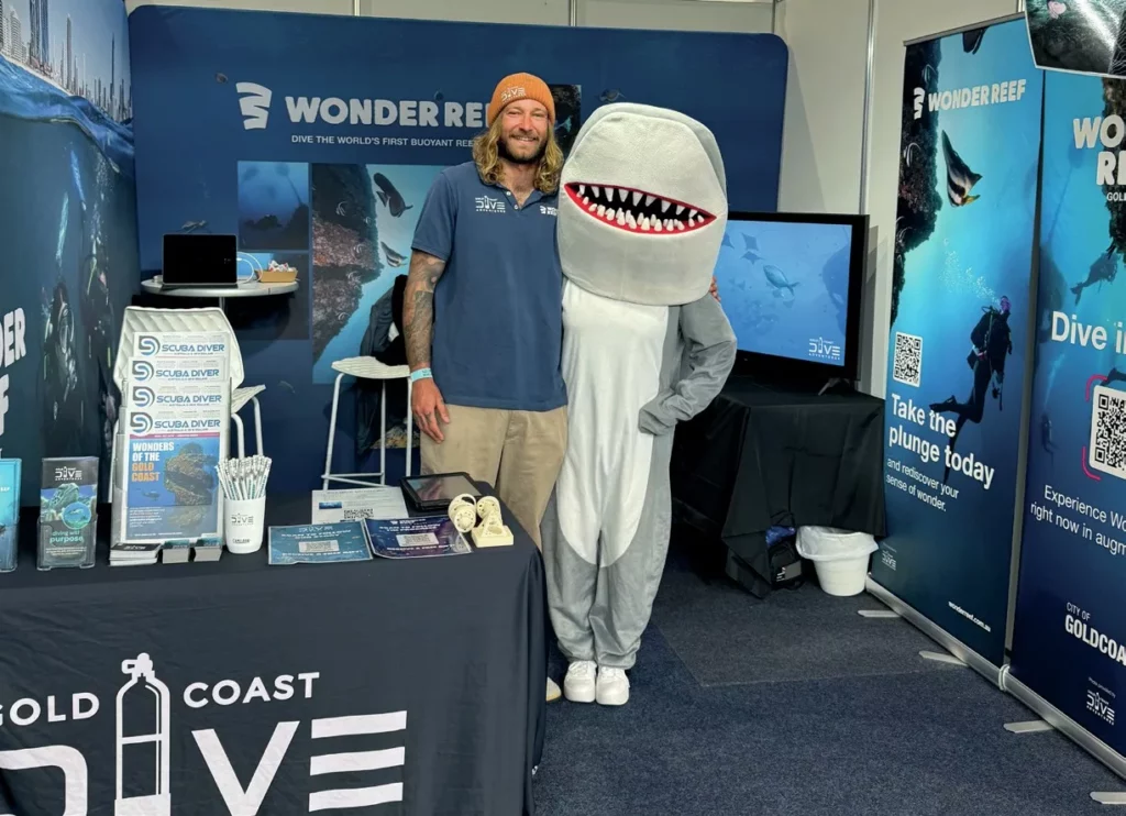 Diving with Harry Cottrell: The Rise of Gold Coast Dive Adventures 8 Harry Cottrell at the GO Diving Show promoting Gold Coast scuba diving and Australian marine tourism.