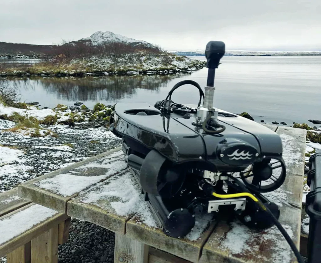 Iceland’s Underwater Frontier: Science in Silfra 10 The Deep Trekker ROV used to explore dangerous underwater cave environments in Silfra Hellir, Iceland.