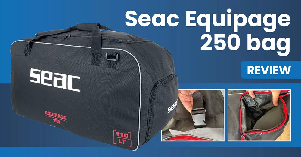 Gear Test Extra review graphic for the SEAC Equipage 250 dive holdall.