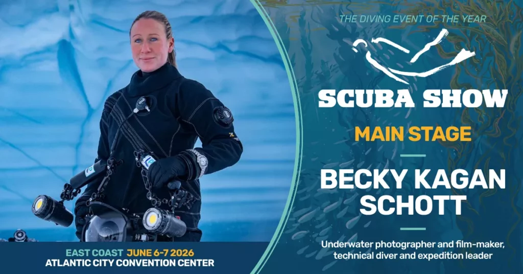 Shipwrecks, Hollywood, exploration and underwater living on Atlantic City Scuba Show Main Stage 3 Becky Kagan Schott
