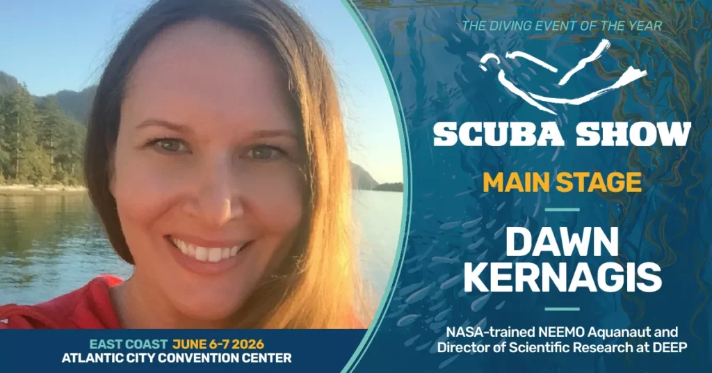 Shipwrecks, Hollywood, exploration and underwater living on Atlantic City Scuba Show Main Stage 5 Dawn Kernagis