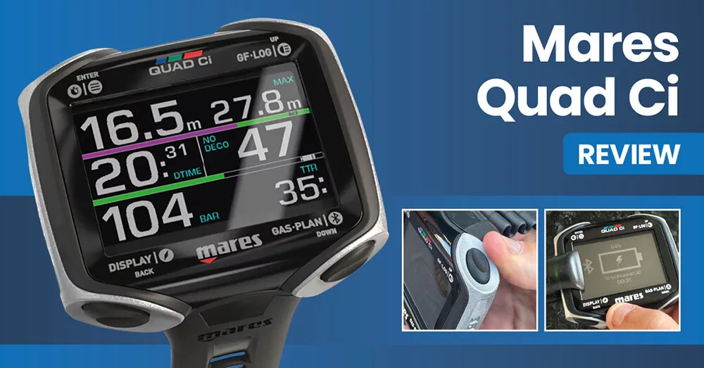 A Gear Test Extra feature banner for the Mares Quad Ci dive computer review.