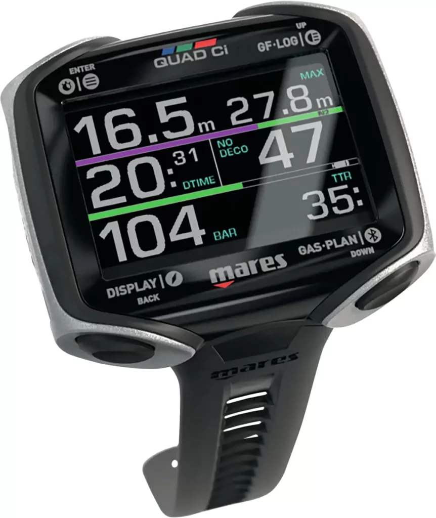Gear Test Extra: Mares Quad Ci — The Ultimate High-Vis Dive Computer RevolutionTest Extra 2 The Mares Quad Ci showing its high-resolution color display and robust housing.
