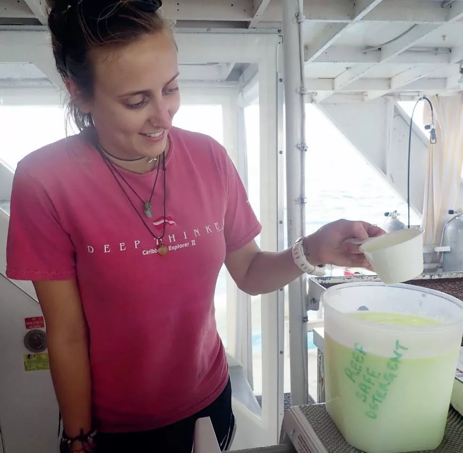 Q&A with Liveaboard Pioneer Clay McCardell 11 Eco-friendly and reef-safe cleaning products used on the Caribbean Explorer II.