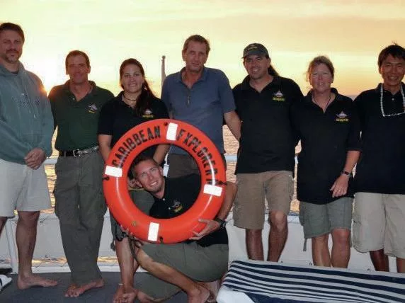 Q&A with Liveaboard Pioneer Clay McCardell 8 The professional dive crew of the Caribbean Explorer II in 2010.