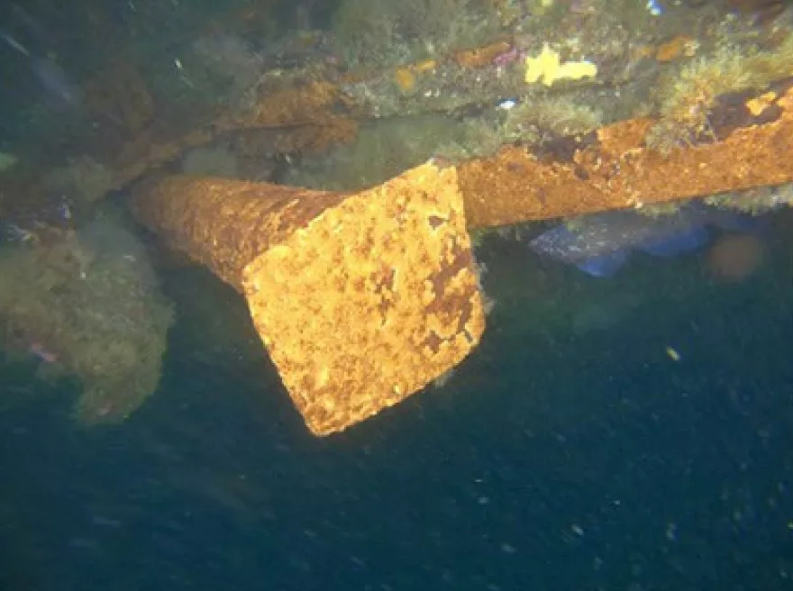 WW2 shipwrecks from USA's only invaded territory revealed 10 Corroded deck beams on Dellwood
