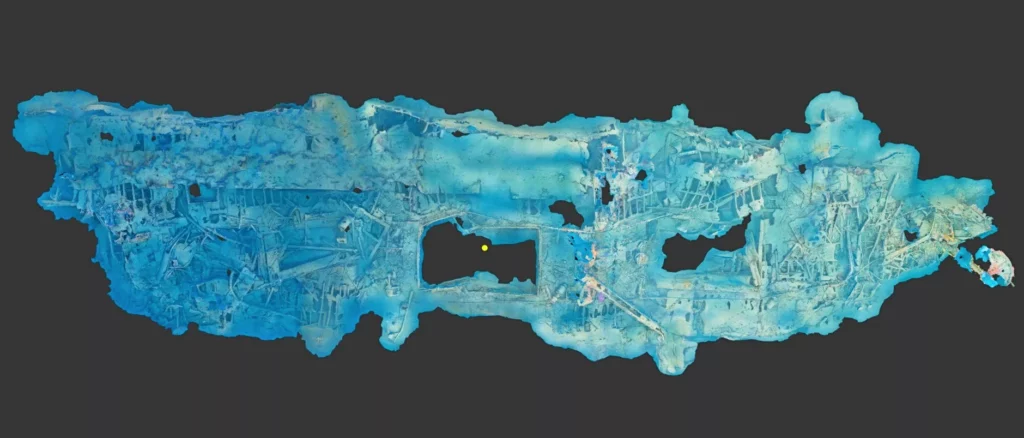 Photogrammetric image of the stern section (Evan Kovacs, Marine Imaging Technologies, LLC)