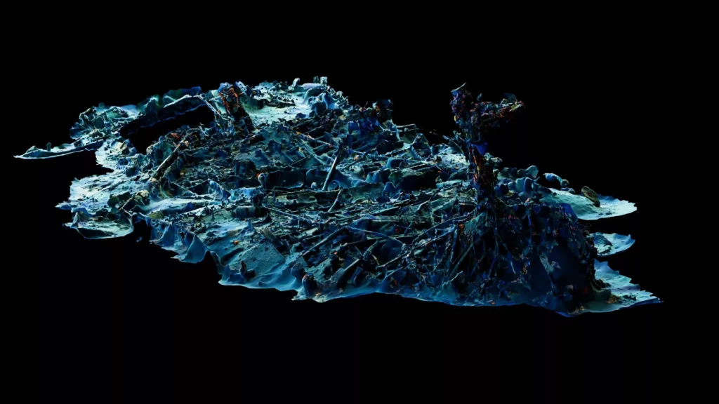 Photogrammetric image of the shipwreck (© Evan Kovacs, Marine Imaging Technologies, LLC)