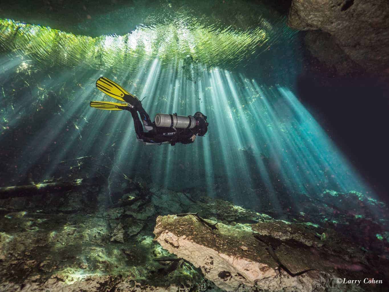 A large and beautiful Cenote, like a swimming pool in the middle of the jungle. Cenote El Eden/Pon-da-Rosa