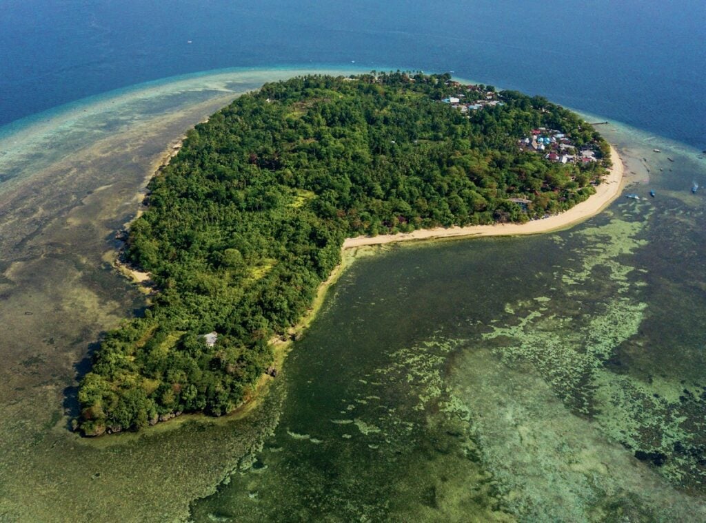 Dive into Siladen Island: A Mecca for Underwater Photographers 4 Aerial view of the island