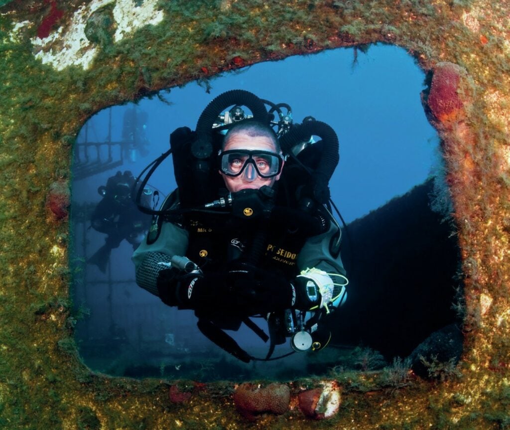CCR diver on the Zenobia