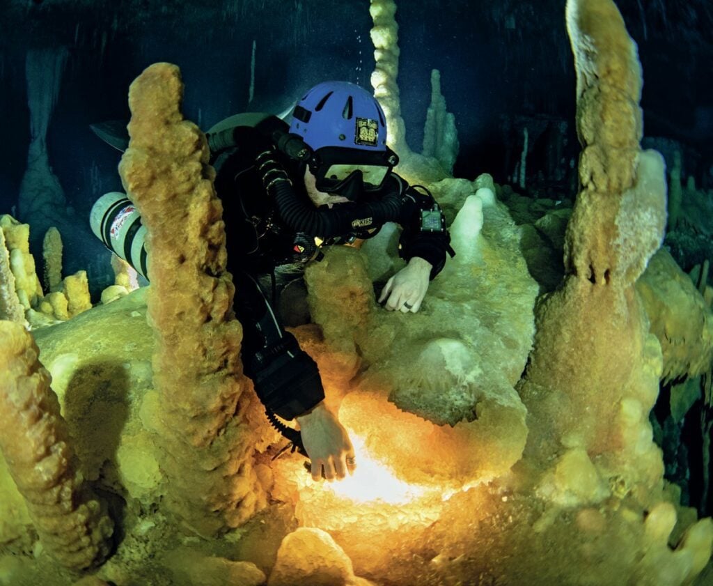 Cristina is also passionate about cave diving