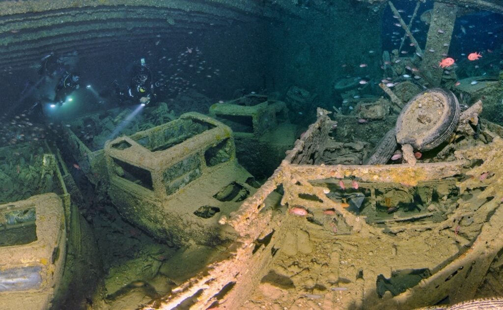 Inside the Thistlegorm.