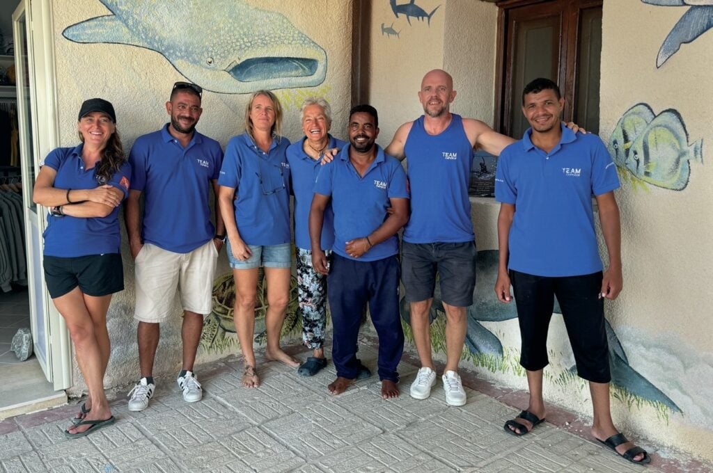 Emperor Divers team at Wadi Sabarah Red Sea dive resort, Egypt