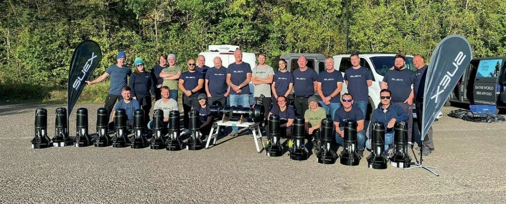 The Reel Diving instructor training squad at Stoney Cove