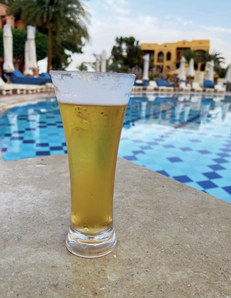 Cold beer enjoyed after a day of Red Sea diving in El Gouna Egypt