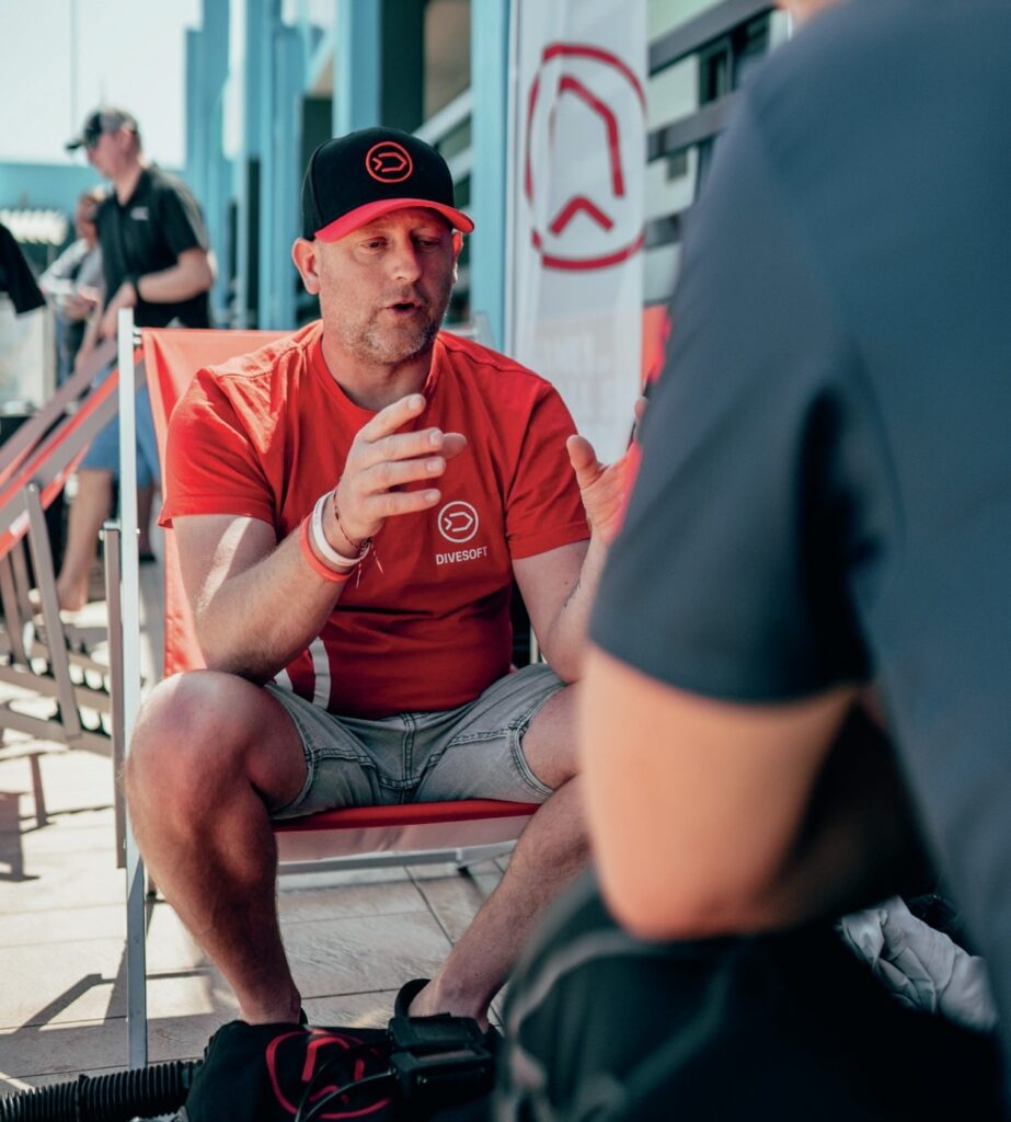 Scuba Diver Q & A: Kurt Storms 8 Kurt Storms and dive team preparing for a wreck and cave photography dive