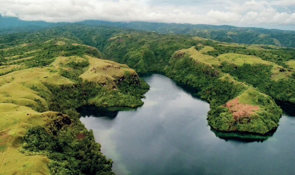 Aerial view of Tufi fjords and lush rainforest, Papua New Guinea